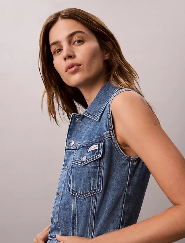 Chaleco sin mangas de Denim Chaleco sin mangas de Denim