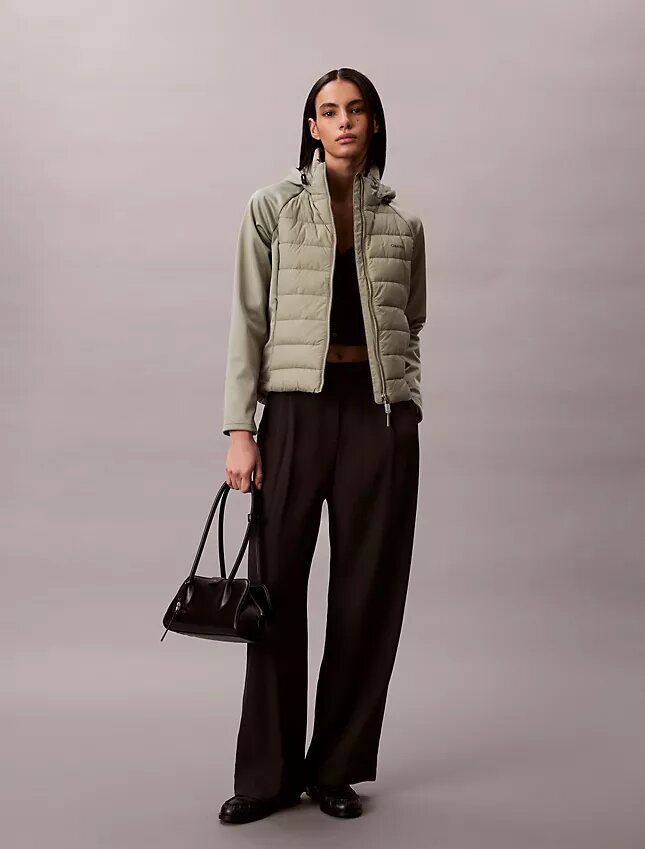 Chaqueta acolchada de materiales mixtos Chaqueta acolchada de materiales mixtos