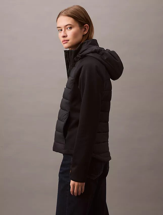 Chaqueta acolchada de materiales mixtos Chaqueta acolchada de materiales mixtos