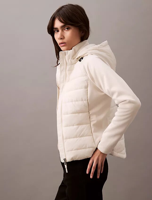 Chaqueta acolchada de materiales mixtos Chaqueta acolchada de materiales mixtos
