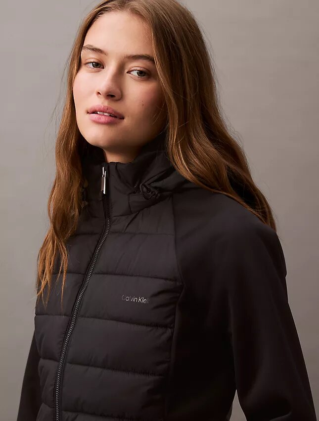 Chaqueta acolchada de materiales mixtos Chaqueta acolchada de materiales mixtos