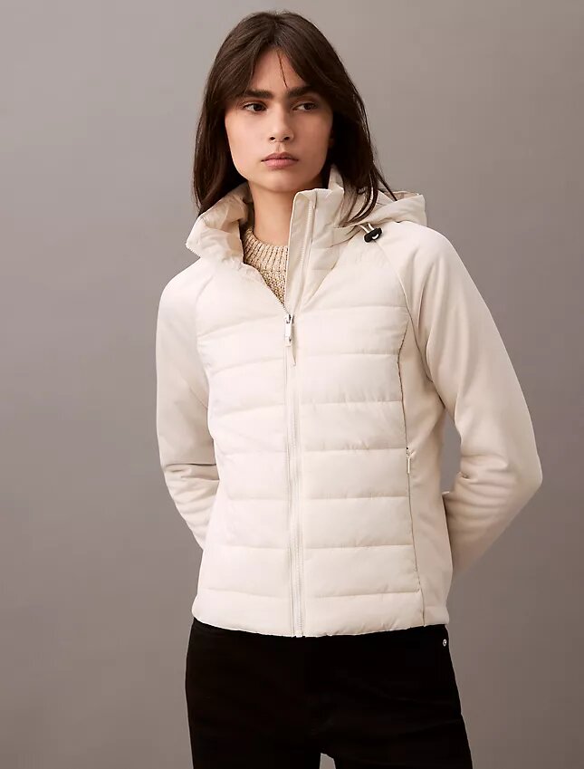 Chaqueta acolchada de materiales mixtos Chaqueta acolchada de materiales mixtos