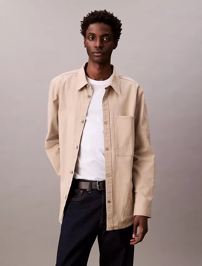 Chaqueta de camisa holgada de lona Chaqueta de camisa holgada de lona