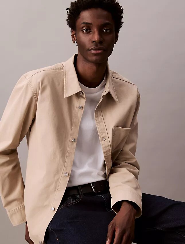 Chaqueta de camisa holgada de lona Chaqueta de camisa holgada de lona