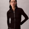 Chaqueta de nylon acanalado con cremallera Chaqueta de nylon acanalado con cremallera