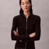 Chaqueta de nylon acanalado con cremallera Chaqueta de nylon acanalado con cremallera