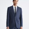Chaqueta de traje azul marino de corte ajustado Chaqueta de traje azul marino de corte ajustado
