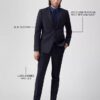 Chaqueta de traje azul marino de corte ajustado Chaqueta de traje azul marino de corte ajustado