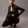 Chaqueta deportiva corta de canalé Chaqueta deportiva corta de canalé