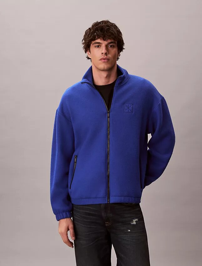 Chaqueta holgada de forro polar de mezcla de lana Chaqueta holgada de forro polar de mezcla de lana
