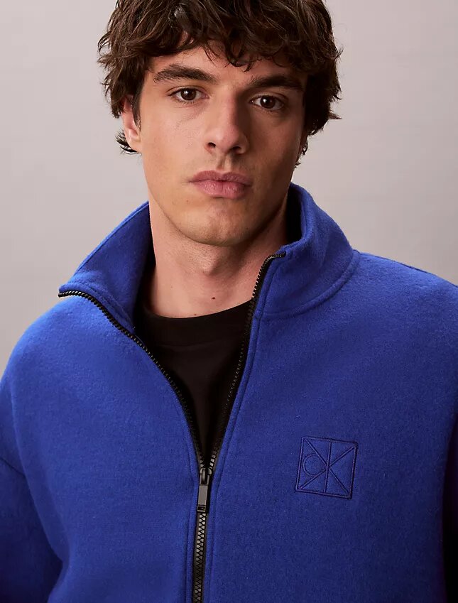Chaqueta holgada de forro polar de mezcla de lana Chaqueta holgada de forro polar de mezcla de lana