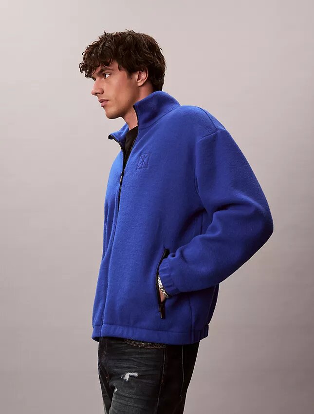 Chaqueta holgada de forro polar de mezcla de lana Chaqueta holgada de forro polar de mezcla de lana