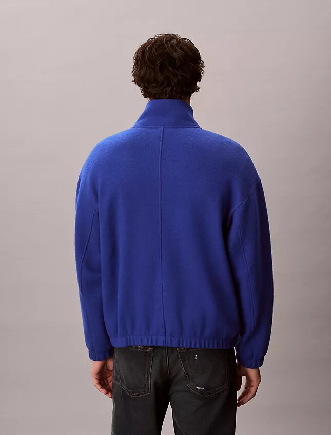 Chaqueta holgada de forro polar de mezcla de lana Chaqueta holgada de forro polar de mezcla de lana
