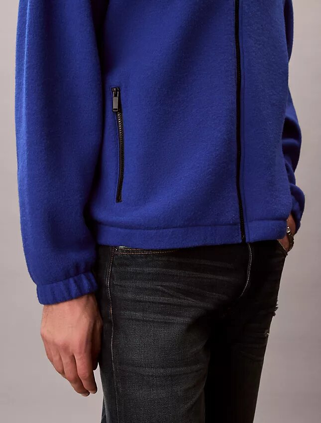 Chaqueta holgada de forro polar de mezcla de lana Chaqueta holgada de forro polar de mezcla de lana