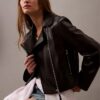 Chaqueta motera de imitación de cuero Chaqueta motera de imitación de cuero