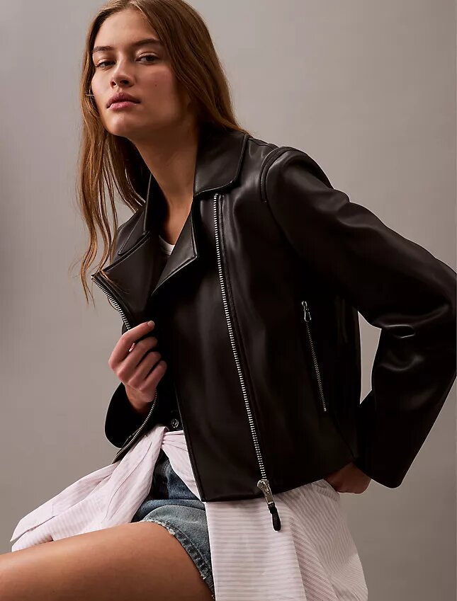 Chaqueta motera de imitación de cuero Chaqueta motera de imitación de cuero