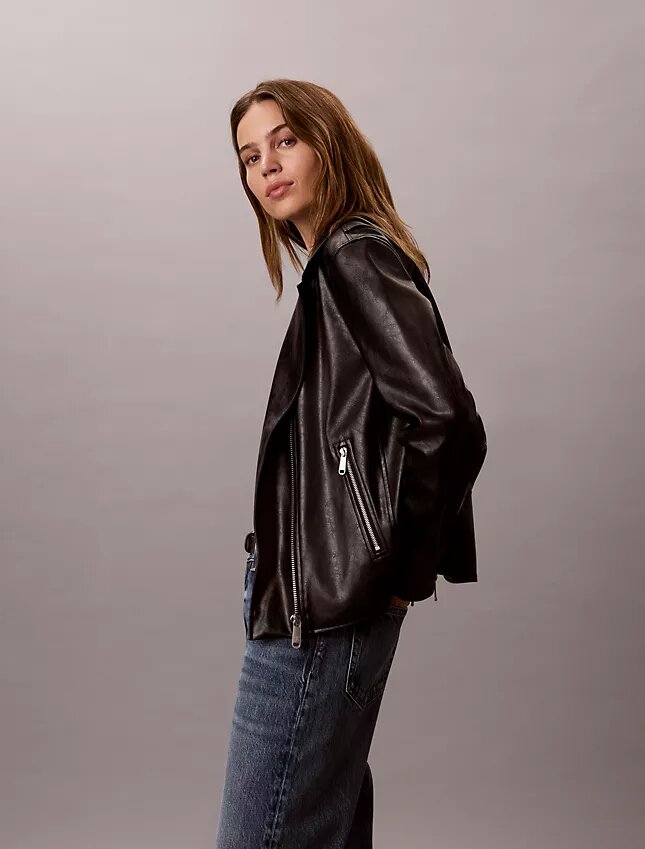 Chaqueta motera de imitación de cuero Chaqueta motera de imitación de cuero