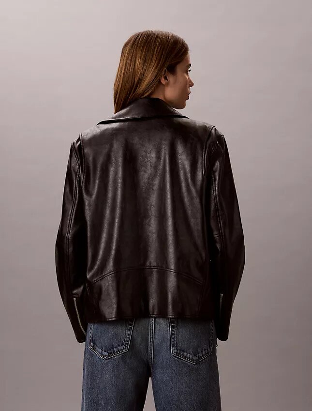 Chaqueta motera de imitación de cuero Chaqueta motera de imitación de cuero
