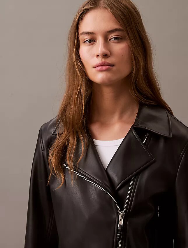 Chaqueta motera de imitación de cuero Chaqueta motera de imitación de cuero