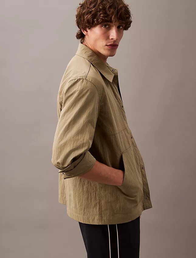 Chaqueta tipo camisa clásica de mezcla de nylon Chaqueta tipo camisa clásica de mezcla de nylon