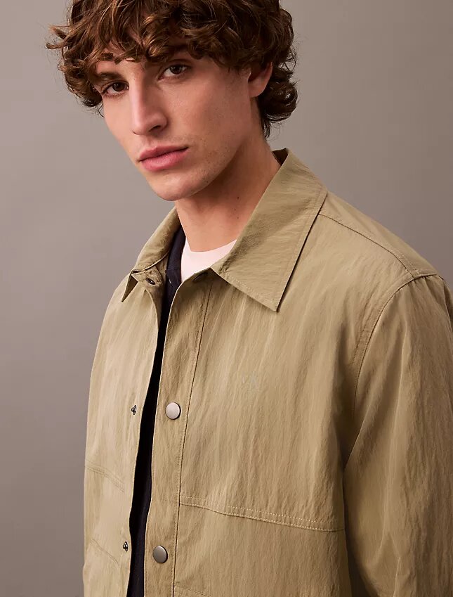 Chaqueta tipo camisa clásica de mezcla de nylon Chaqueta tipo camisa clásica de mezcla de nylon