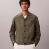 Chaqueta tipo camisa de lino y algodón