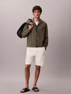 Chaqueta tipo camisa de lino y algodón Chaqueta tipo camisa de lino y algodón