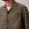 Chaqueta tipo camisa de lino y algodón