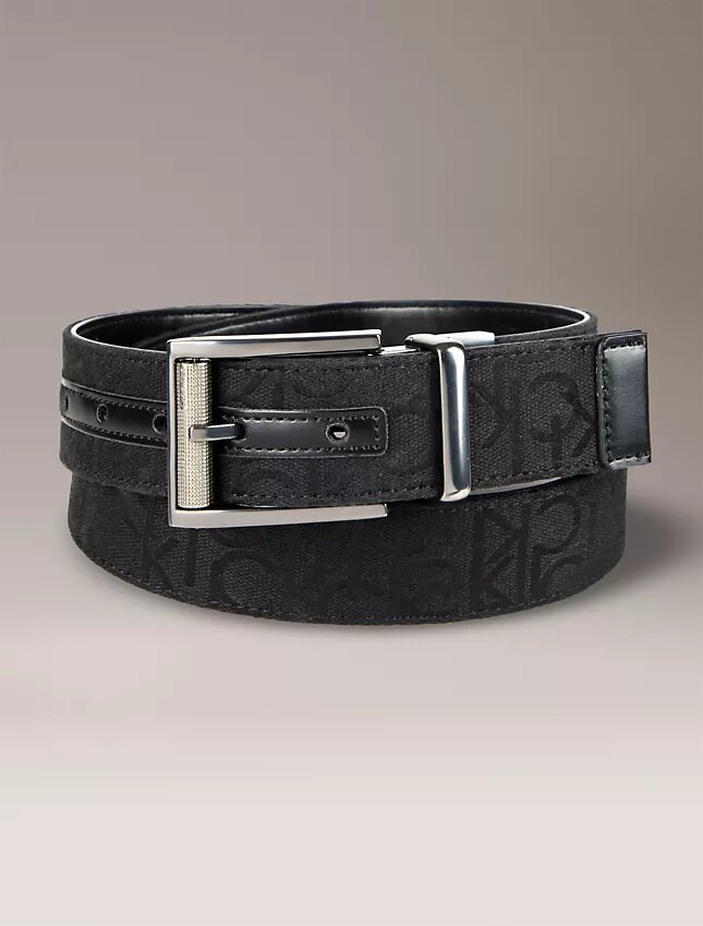 Cinturón reversible con jacquard con el logotipo Cinturón reversible con jacquard con el logotipo
