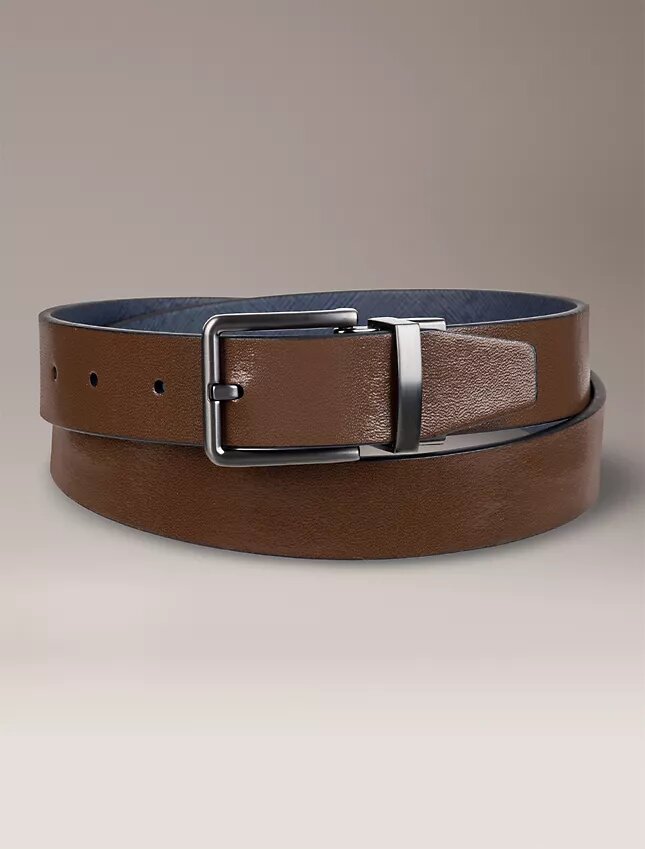 Cinturón reversible de cuero Saffiano Cinturón reversible de cuero Saffiano