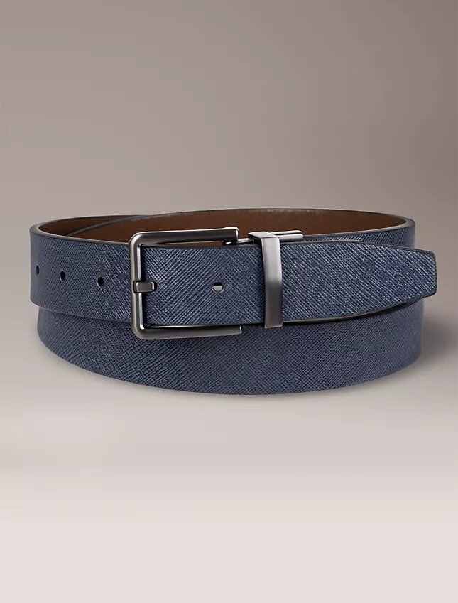 Cinturón reversible de cuero Saffiano Cinturón reversible de cuero Saffiano
