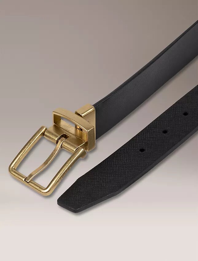 Cinturón reversible de cuero Saffiano Cinturón reversible de cuero Saffiano