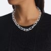 Collar de cadena con eslabones de forma orgánica Collar de cadena con eslabones de forma orgánica