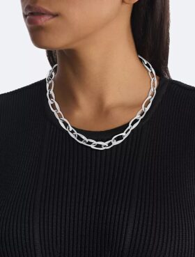 Collar de cadena con eslabones de forma orgánica Collar de cadena con eslabones de forma orgánica