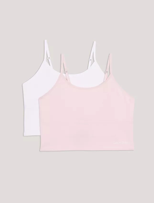 Conjunto de 2 camisolas con sujetador incorporado para niñas Conjunto de 2 camisolas con sujetador incorporado para niñas