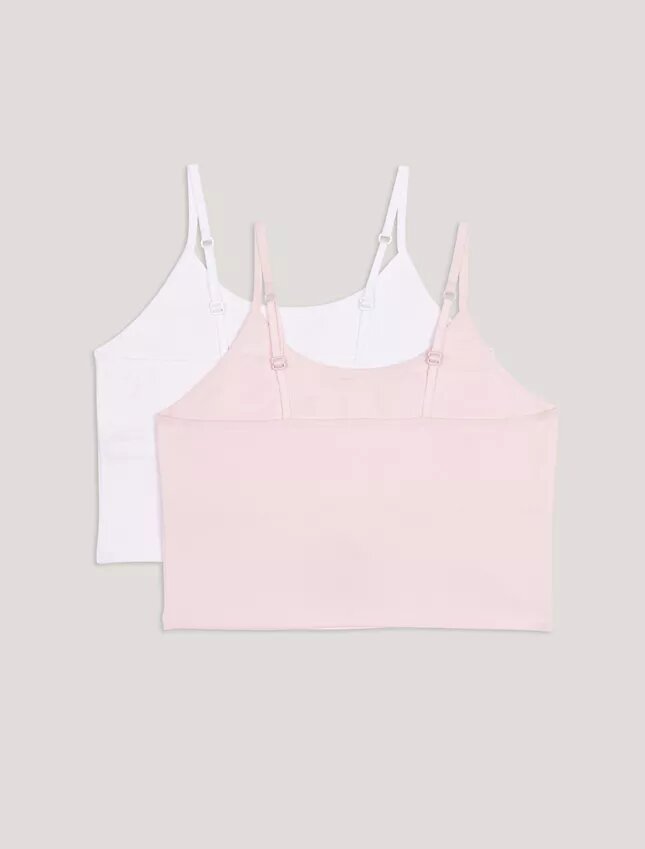 Conjunto de 2 camisolas con sujetador incorporado para niñas Conjunto de 2 camisolas con sujetador incorporado para niñas