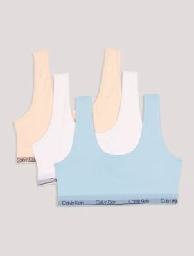 Conjunto de 3 Bralettes con cuello redondo para niñas Conjunto de 3 Bralettes con cuello redondo para niñas