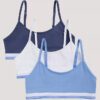 Conjunto de 3 Bralettes cortos de Cotton Stretch para niñas Conjunto de 3 Bralettes cortos de Cotton Stretch para niñas