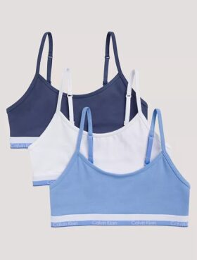 Conjunto de 3 Bralettes cortos de Cotton Stretch para niñas