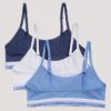 Conjunto de 3 Bralettes cortos de Cotton Stretch para niñas Conjunto de 3 Bralettes cortos de Cotton Stretch para niñas