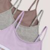 Conjunto de 3 Bralettes cortos de Cotton Stretch para niñas Conjunto de 3 Bralettes cortos de Cotton Stretch para niñas