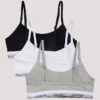 Conjunto de 3 bralettes cortos Unlined de Cotton Stretch para niñas Conjunto de 3 bralettes cortos Unlined de Cotton Stretch para niñas