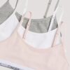 Conjunto de 3 bralettes cortos Unlined de Cotton Stretch para niñas Conjunto de 3 bralettes cortos Unlined de Cotton Stretch para niñas