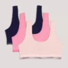 Conjunto de 3 Bralettes de Cotton Stretch para niñas Conjunto de 3 Bralettes de Cotton Stretch para niñas