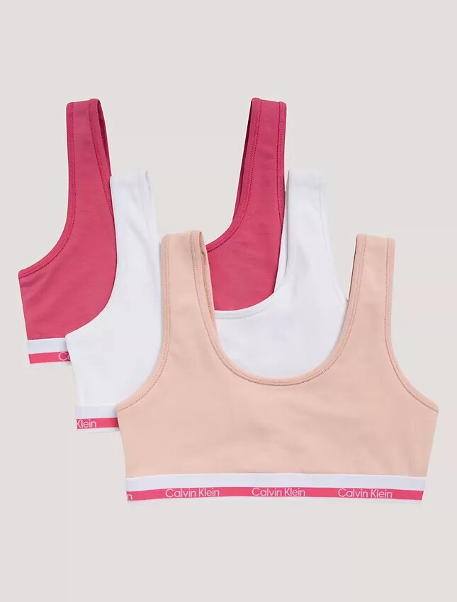 Conjunto de 3 Bralettes de Cotton Stretch para niñas Conjunto de 3 Bralettes de Cotton Stretch para niñas