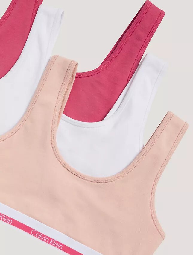 Conjunto de 3 Bralettes de Cotton Stretch para niñas Conjunto de 3 Bralettes de Cotton Stretch para niñas