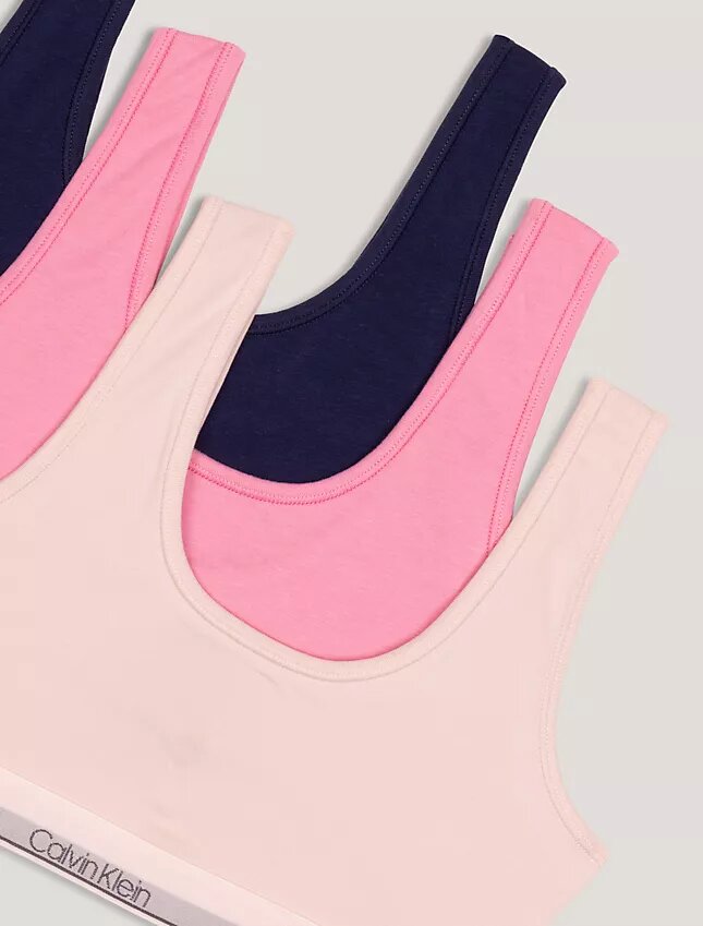 Conjunto de 3 Bralettes de Cotton Stretch para niñas Conjunto de 3 Bralettes de Cotton Stretch para niñas