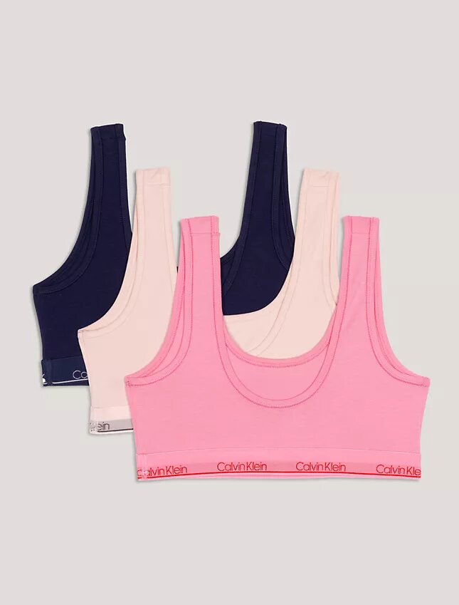 Conjunto de 3 Bralettes de Cotton Stretch para niñas Conjunto de 3 Bralettes de Cotton Stretch para niñas