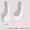 Conjunto de 3 Bralettes de Cotton Stretch Unlined para Niñas Conjunto de 3 Bralettes de Cotton Stretch Unlined para Niñas