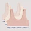 Conjunto de 3 Bralettes de Cotton Stretch Unlined para Niñas Conjunto de 3 Bralettes de Cotton Stretch Unlined para Niñas
